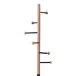 Coat rack Serea metal in black-natural color D30x175cm - Image 2