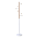Coat rack Serea metal in white-natural color D30x175cm