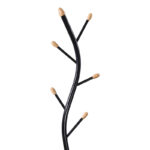 Coat rack Portu metal in black-natural color D30x170cm - Image 2