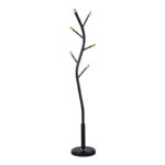 Coat rack Portu metal in black-natural color D30x170cm