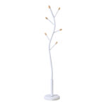 Coat rack Portu metal in white-natural color D30x170cm