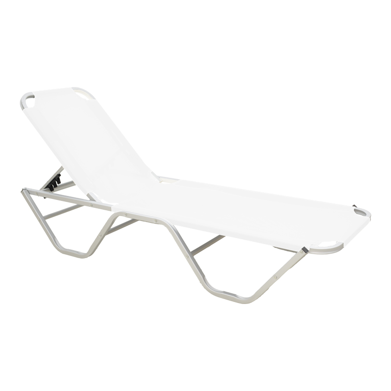 399-000001 Dessie aluminum stackable sunbed in white 59.5x193x29.5cm - Image 1