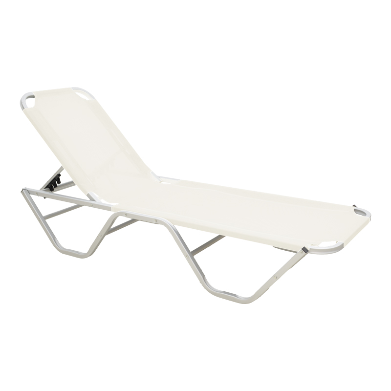 399-000002 Dessie aluminum stackable sunbed in ecru 59.5x193x29.5cm - Image 1