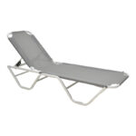Dessie aluminum stackable sunbed in dark grey 59.5x193x29.5cm