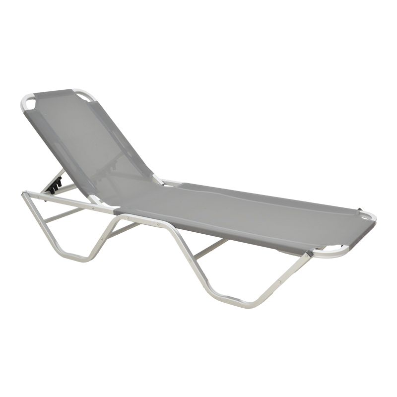 399-000003 Dessie aluminum stackable sunbed in dark grey 59.5x193x29.5cm - Image 1