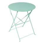 Bistro table metal folding in mint color D60x71cm