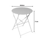 Bistro table metal folding in terracotta color D60x71cm - Image 2