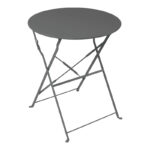 Bistro table metal folding in anthracite color D60x71cm