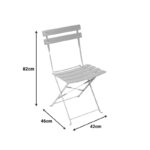 Bistro chair metal folding in mint color 42x46x82cm - Image 2