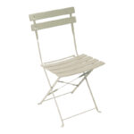 Bistro chair metal folding in beige color 42x46x82cm