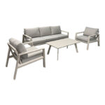 Garden furniture Kallisto 4pcs aluminum in beige shade - grey fabric