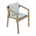 Armchair Malibu II acacia wood-fabric in natural-beige color 58x63x74cm