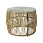 Table Adela pe wicker-glass in natural color D47x38cm
