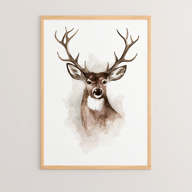 409-000002 Wall art in frame Deereby with digital print 33x1.5x48cm - Слика 1