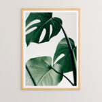 Wall art in frame Leafy with digital print 33x1.5x48cm