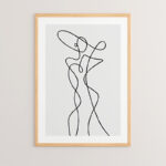 Wall art in frame Ladia with digital print 33x1.5x48cm