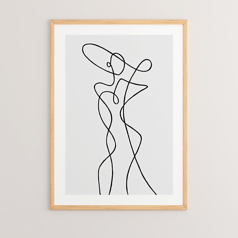 409-000035 Wall art in frame Ladia with digital print 33x1.5x48cm - Слика 1