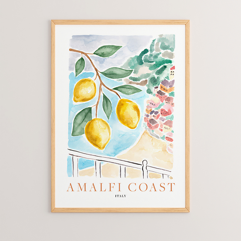 409-000041 Wall art in frame Lemonte with digital print 33x1.5x48cm - Слика 1