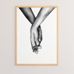 Wall art in frame Lovely with digital print 33x1.5x48cm