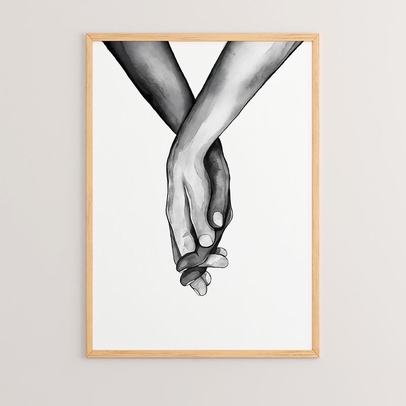 409-000046 Wall art in frame Lovely with digital print 33x1.5x48cm - Image 1