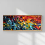 Wall art in frame Feder with digital print 120x2x50cm