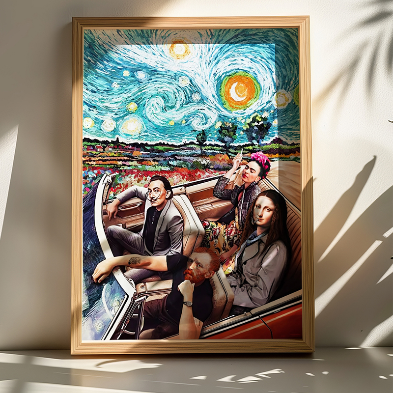 409-000122 Wall art in frame Heavento with digital print 50x2x70cm - Слика 1