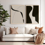 Wall art in frame Geremy diptyque with digital print 33x1.5x48cm