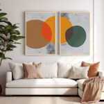 Wall art in frame Derdia diptyque with digital print 33x1.5x48cm