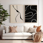 Wall art in frame Bennez diptyque with digital print 33x1.5x48cm