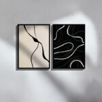 Wall art in frame Bennez I diptyque with digital print 33x1.5x48cm