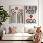 Wall art in frame Memoz diptyque with digital print 33x1.5x48cm