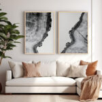Wall art in frame Nepen diptyque with digital print 33x1.5x48cm