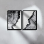 Wall art in frame Nepen I diptyque with digital print 33x1.5x48cm