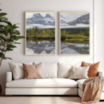 Wall art in frame Leron diptyque with digital print 33x1.5x48cm