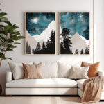 Wall art in frame Grezio diptyque with digital print 33x1.5x48cm