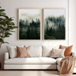 Wall art in frame Turiko diptyque with digital print 33x1.5x48cm