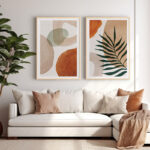 Wall art in frame Nefel diptyque with digital print 33x1.5x48cm