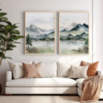 Wall art in frame Crelo diptyque with digital print 33x1.5x48cm