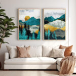 Wall art in frame Lovas diptyque with digital print 33x1.5x48cm
