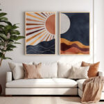 Wall art in frame Pequa diptyque with digital print 33x1.5x48cm