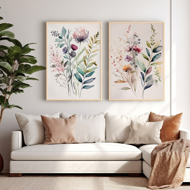 409-000163 Wall art in frame Jeremy diptyque with digital print 33x1.5x48cm - Слика 1