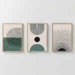 Wall art in frame Kertia triptyque with digital print 33x1.5x48cm