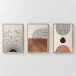 Wall art in frame Jemba triptyque with digital print 33x1.5x48cm