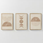 Wall art in frame Kriky triptyque with digital print 33x1.5x48cm