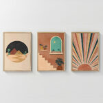 Wall art in frame Venven triptyque with digital print 33x1.5x48cm