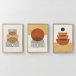Wall art in frame Mireta triptyque with digital print 33x1.5x48cm