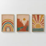 Wall art in frame Jecko  triptyque with digital print 33x1.5x48cm