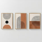 Wall art in frame Ourva I triptyque with digital print 33x1.5x48cm