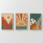 Wall art in frame Bemvy triptyque with digital print 33x1.5x48cm