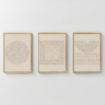 Wall art in frame Fouldy triptyque with digital print 33x1.5x48cm